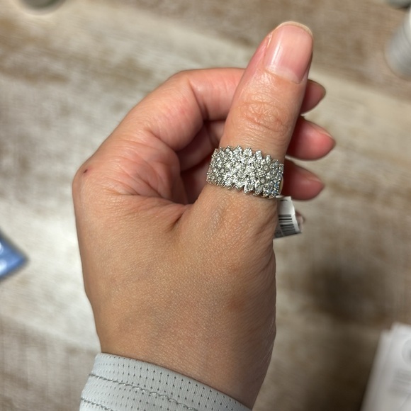 Effy Silver Multi-Row Diamond Ring Sz7 - Picture 4 of 15